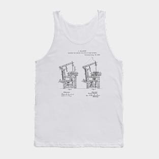 Machine for opening the eyes of loom harness Vintage Patent Hand Drawing Tank Top